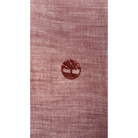 Timberland Men's XXL Slim Fit Red Shirt Button Up Long Sleeve - Picture 6 of 6